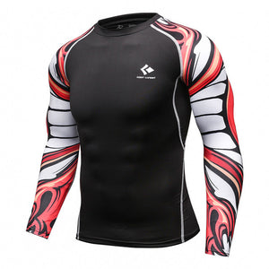 Red Wave MMA Compression Shirt Rashguard