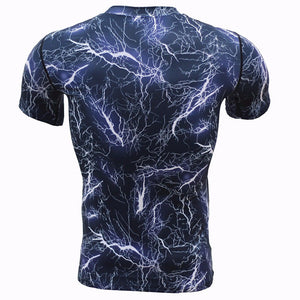 Blue Fury Free Flow Premium Workout Compression Shirt Short Sleeves