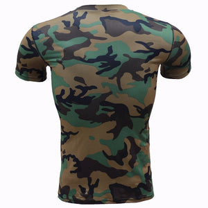 Camo Free Flow Premium Workout Compression Shirt Short Sleeves